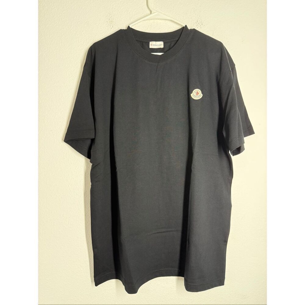Moncler Logo Patch Cotton T-Shirt Men’s Size L Black